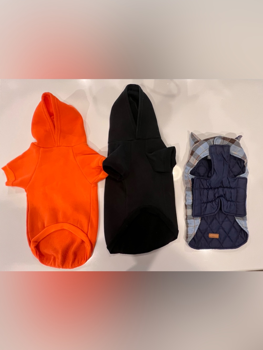 Dog Hoodie Bundle Just Dog It Dog Face Sweatshirt Plaid Coat Medium - Picture 5 of 10